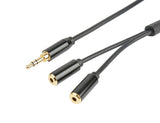 Prokord AUDIO-0008 lydkabel 0,5 m 3.5mm 2 x 3.5mm Sort