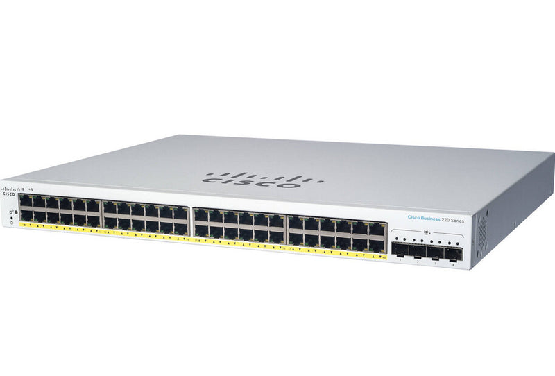 Cisco CBS220-24P-4X Administreret L2 Gigabit Ethernet (10/100/1000) Strøm over Ethernet (PoE) Hvid
