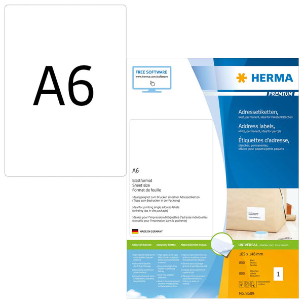 HERMA 8689 adresse- og postetiket Hvid