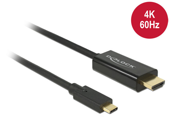 DeLOCK 85291 videokabel adapter 2 m USB Type-C HDMI Sort