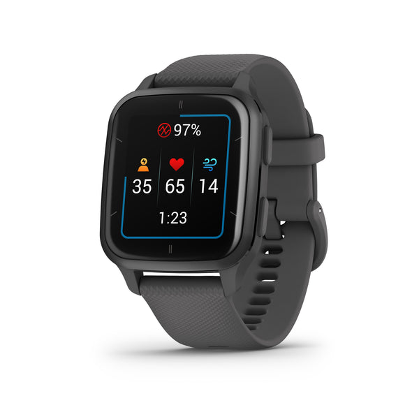 Garmin Venu Sq 2 3,56 cm (1.4") AMOLED 40 mm Digital Berøringsskærm Grå GPS (satellit)
