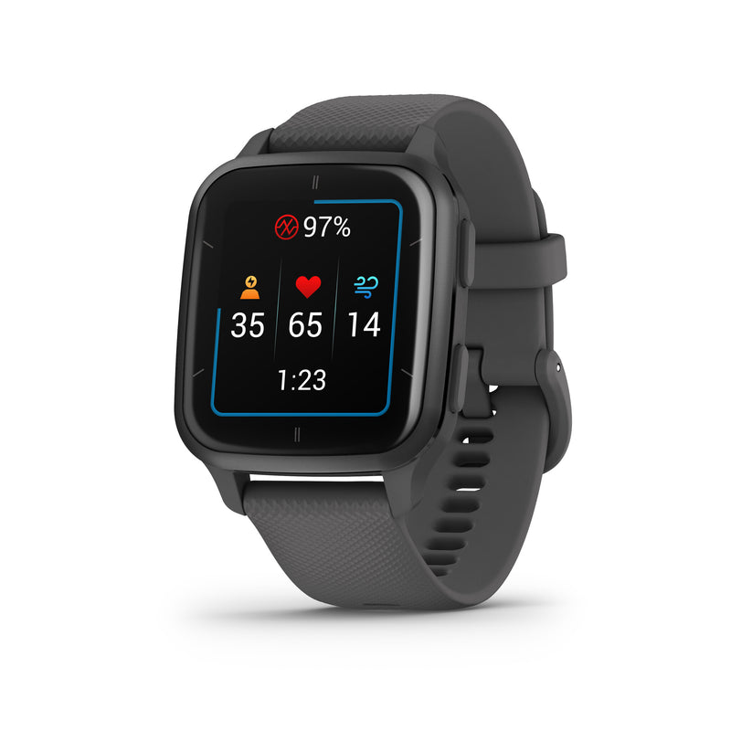 Garmin Venu Sq 2 3,56 cm (1.4") AMOLED 40 mm Digital Berøringsskærm Grå GPS (satellit)