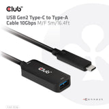 CLUB3D CAC-1536 USB-kabel USB 3.2 Gen 2 (3.1 Gen 2) 5 m USB C USB A 10 Gbit/sek. Sort