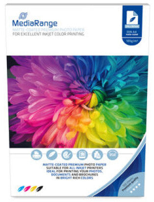 MediaRange MRINK116 fotopapir A4 Hvid Mat
