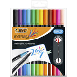 BIC 989695 marker og tush-pen Sort, Blå, Brun, Grøn, Lyse Blå, Lysegrøn, Orange, Lyserød, Lilla, Rød, Violet, Gul 12 stk