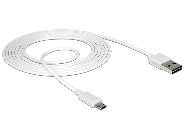 DeLOCK 84808 USB-kabel USB 2.0 2 m USB A Micro-USB B 0,48 Gbit/sek. Hvid