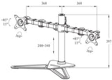Prokord DUS122 skærmbeslag og -stativer 76,2 cm (30") Skrivebord Sort