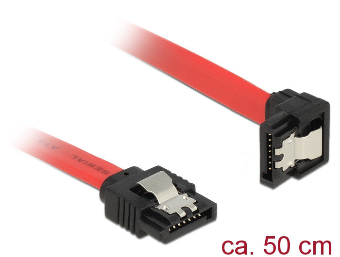 DeLOCK 83979 SATA-kabel 0,5 m SATA 7-pin Sort, Rød