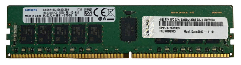 Lenovo 4X77A08632 hukommelsesmodul 16 GB 1 x 16 GB DDR4 288-pin DIMM Fejlkorrigerende kode