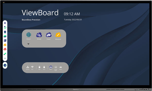 Viewsonic IFP7562 skilte display Interaktivt fladpanel 190,5 cm (75") LED Wi-Fi 350 cd/m² 4K Ultra HD Sort Berøringsskærm Indbygget processer Android