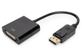 Digitus AK-340409-001-S videokabel adapter 0,15 m DisplayPort DVI-I Sort