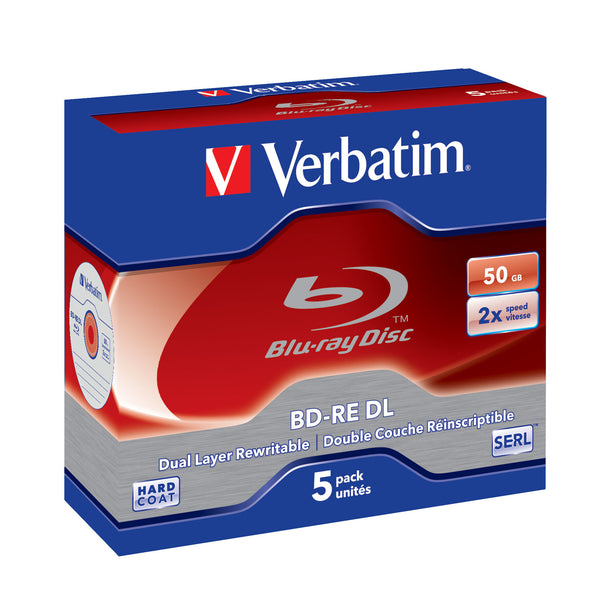 Verbatim BD-RE DL 50GB 2 x 5 Pack Jewel Case 5 stk