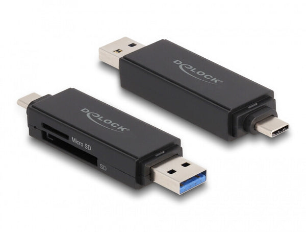DeLOCK 91004 kortlæser USB 3.2 Gen 1 (3.1 Gen 1) Type-A/Type-C Sort