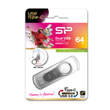 Silicon Power Mobile C80 USB-nøgle 64 GB USB Type-A / USB Type-C 3.2 Gen 1 (3.1 Gen 1) Titanium