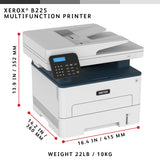 Xerox B225, A4, 34 ppm trådløs dupleks kopi/print/scan PS3 PCL5e/6, ADF, 2 magasiner, i alt 251 ark
