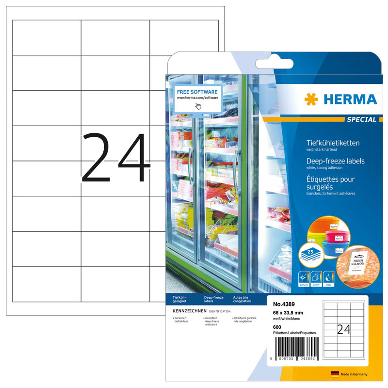 HERMA 4389 print etiket Hvid Selvklæbende printeretiket