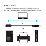 CLUB3D USB 3.1 Gen2 Type-C to Type-B Cable Male/Male, 1 M./ 3.3 Ft.