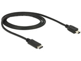 DeLOCK 83603 USB-kabel USB 2.0 1 m USB C Mini-USB B 0,48 Gbit/sek. Sort