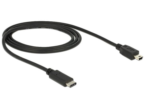 DeLOCK 83603 USB-kabel USB 2.0 1 m USB C Mini-USB B 0,48 Gbit/sek. Sort