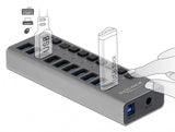 DeLOCK 63670 interface hub USB 3.2 Gen 1 (3.1 Gen 1) Type-B 5000 Mbit/s Grå