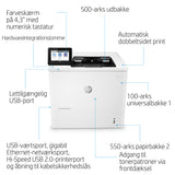 HP LaserJet Enterprise M611dn Sort og hvid Printer, Kun ethernet; Dupleks