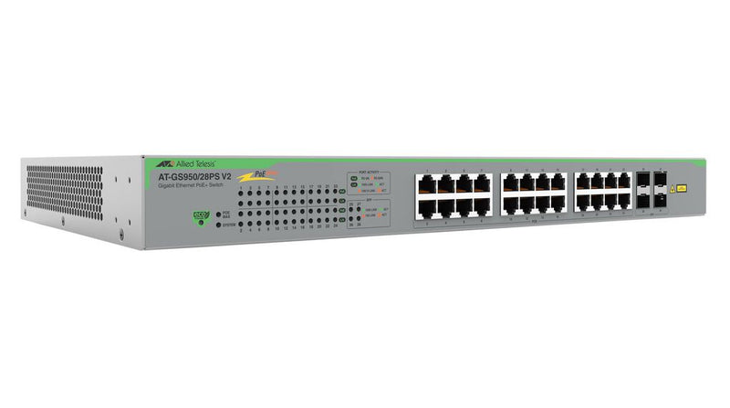 Allied Telesis AT-GS950/28PSV2-50 netværksswitch Ikke administreret Gigabit Ethernet (10/100/1000) Strøm over Ethernet (PoE) Grå