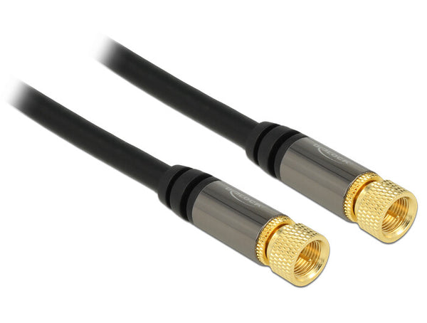 DeLOCK 88918 koaxial kabel RG-6/U 1 m F Sort