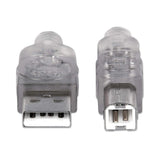 Manhattan 333405 USB-kabel USB 2.0 1,8 m USB A USB B 0,48 Gbit/sek. Sølv