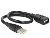 DeLOCK 35cm USB 2.0 USB-kabel 0,35 m USB A 0,48 Gbit/sek. Sort