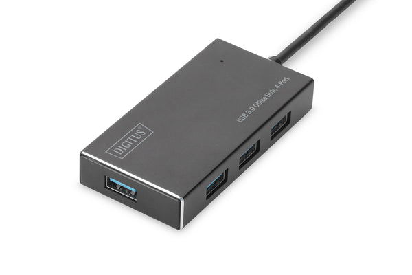 Digitus DA-70240-1 interface hub USB 3.2 Gen 1 (3.1 Gen 1) Type-A 5000 Mbit/s Sort