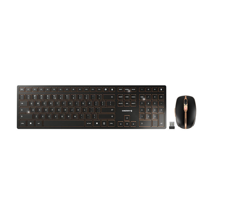 CHERRY DW 9100 SLIM tastatur Mus inkluderet Universel RF trådløs + Bluetooth QWERTY US engelsk Sort