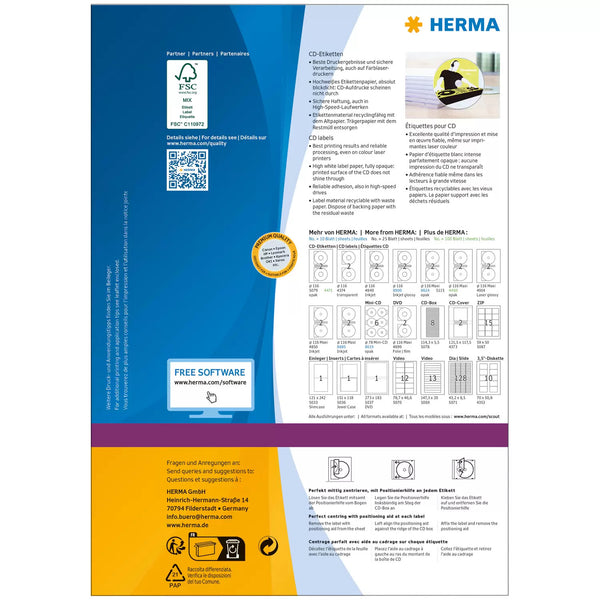 HERMA 4460 print etiket Hvid Selvklæbende printeretiket