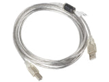Lanberg CA-USBA-12CC-0030-TR USB-kabel USB 2.0 3 m USB B 0,48 Gbit/sek. Transparent