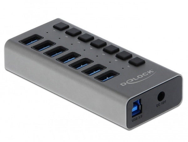 DeLOCK 63669 interface hub USB 3.2 Gen 1 (3.1 Gen 1) Type-B 5000 Mbit/s Grå