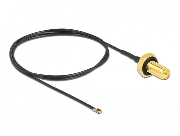 DeLOCK 12661 koaxial kabel 0,5 m RP-SMA MHF 4L LK Sort