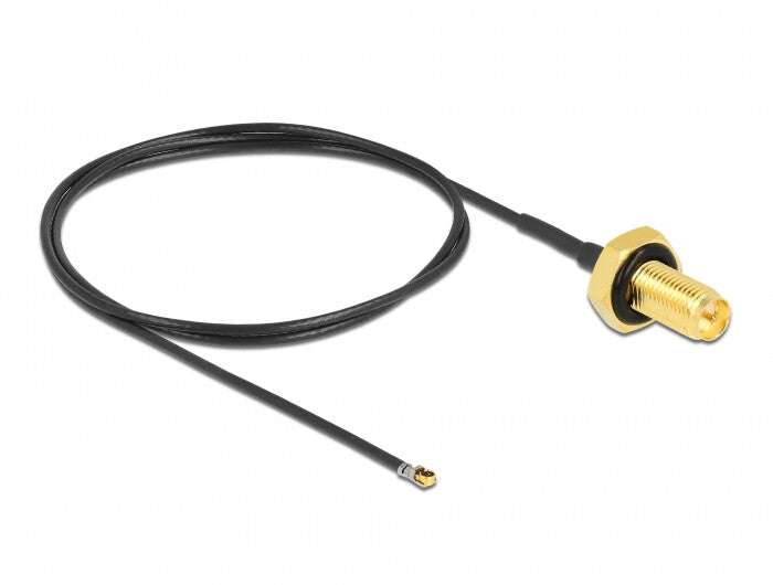 DeLOCK 12661 koaxial kabel 0,5 m RP-SMA MHF 4L LK Sort