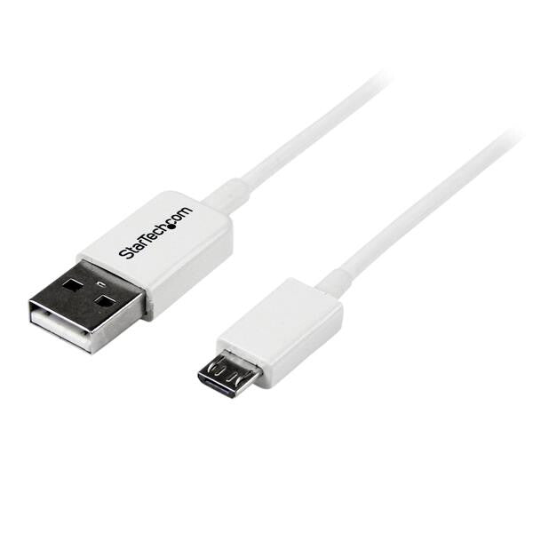 StarTech.com 0.5m USB 2.0 A/Micro-B m/m USB-kabel 0,5 m USB A Micro-USB B 0,48 Gbit/sek. Hvid