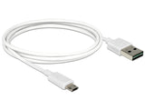 DeLOCK 84807 USB-kabel USB 2.0 1 m USB A Micro-USB B 0,48 Gbit/sek. Hvid