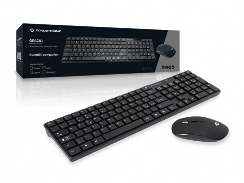 Conceptronic Orazio tastatur Mus inkluderet Hjem RF trådløst QWERTY Italiensk Sort