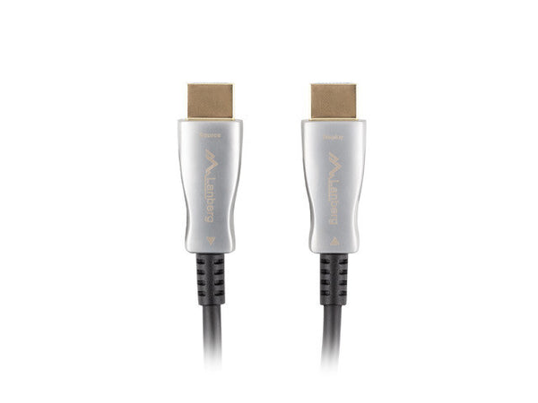 Lanberg CA-HDMI-20FB-0200-BK HDMI-kabel 20 m HDMI Type A (Standard) Sort, Sølv