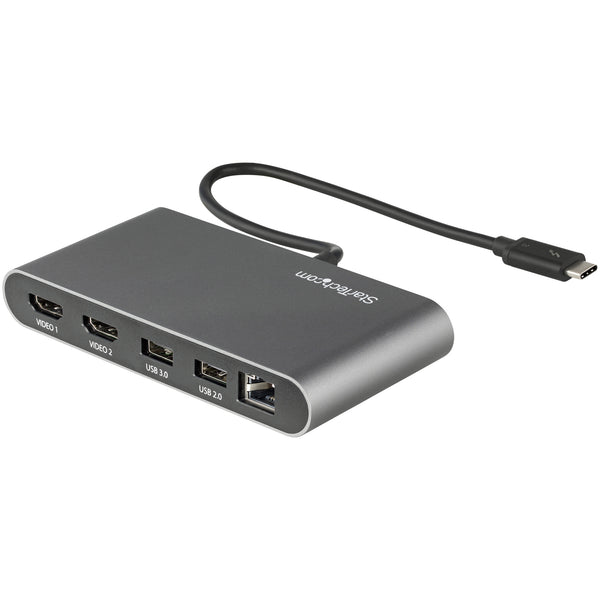 StarTech.com TB3DKM2HDL dockingstation Ledningsført Thunderbolt 3 Grå