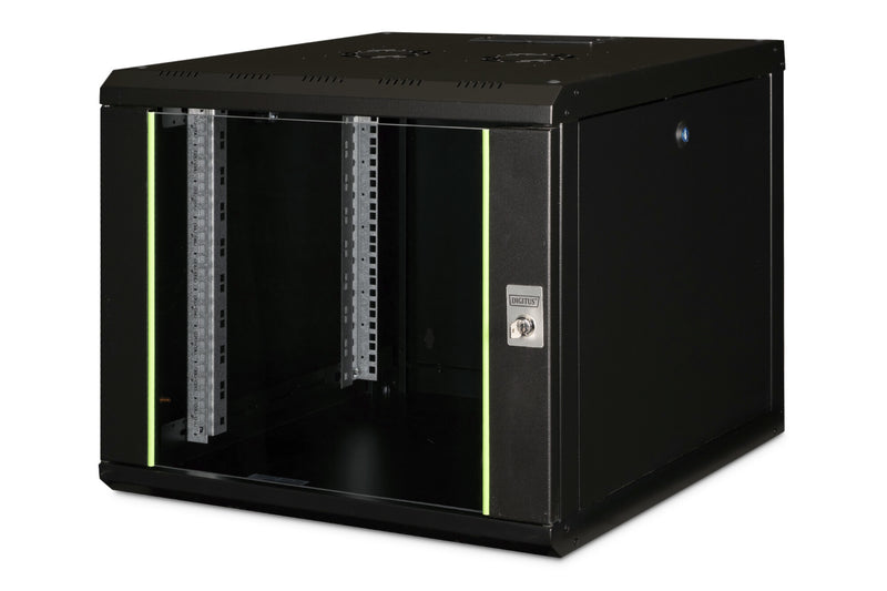 Digitus DN-19 09U-6/6-SW stativ 9U Vægmonteret stativ Sort