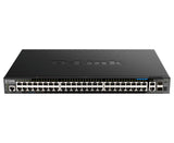 D-Link DGS-1520-52MP netværksswitch Administreret L3 Gigabit Ethernet (10/100/1000) Strøm over Ethernet (PoE) 1U Sort