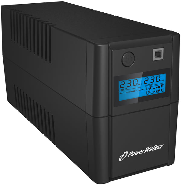 PowerWalker VI 850 SHL Schuko UPS-enhed Interaktivt indgangsstik 0,85 kVA 480 W 2 AC stikkontakt(er)