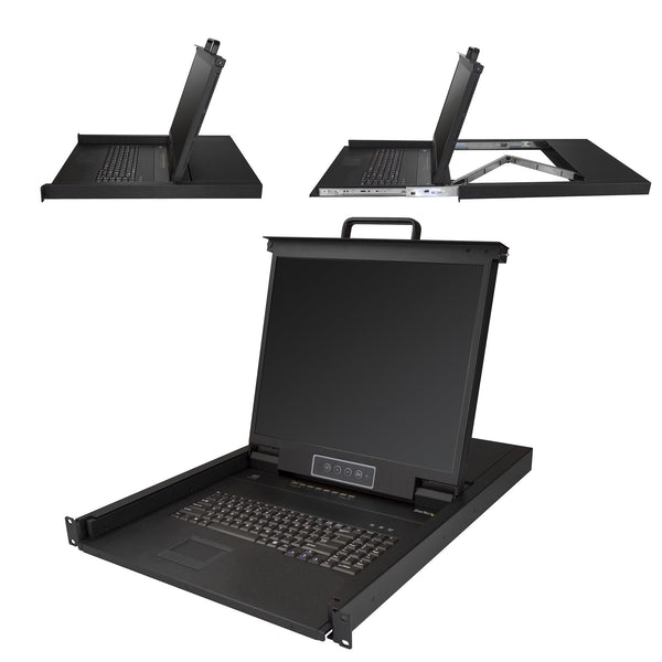 StarTech.com RKCONS1908K rack-konsol 48,3 cm (19") 1280 x 1024 pixel Stål Sort 1U