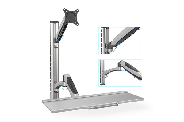 Digitus DA-90354 skærmbeslag og -stativer 68,6 cm (27") Væg Sølv