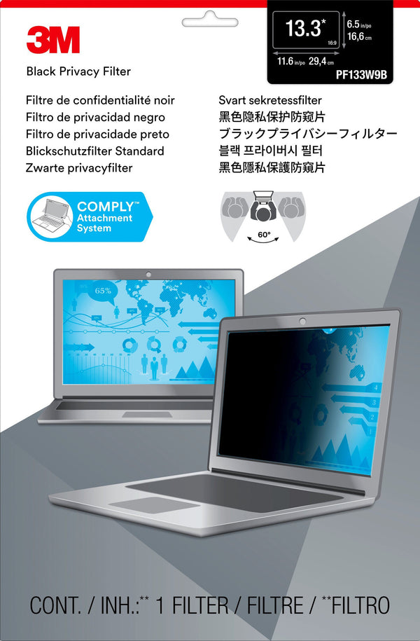 3M databeskyttelsesfilter til 13,3" widescreen laptop