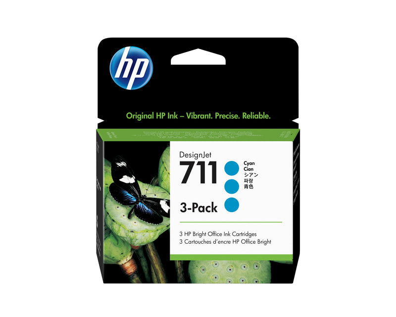 HP 711 DesignJet-blækpatroner med 29 ml, 3 stk., cyan