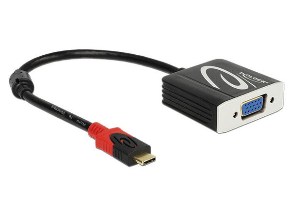 DeLOCK 62994 videokabel adapter 0,2 m USB Type-C VGA (D-Sub) Sort