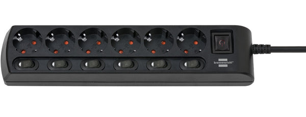 Brennenstuhl 1153110116 stikdåse 2 m 6 AC stikkontakt(er) Indendørs Sort